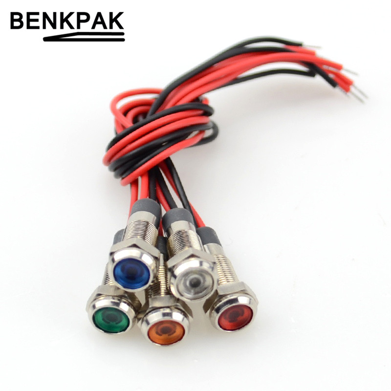 6mm LED indicator light 3V 6V 12V 24V 220V signal lamp