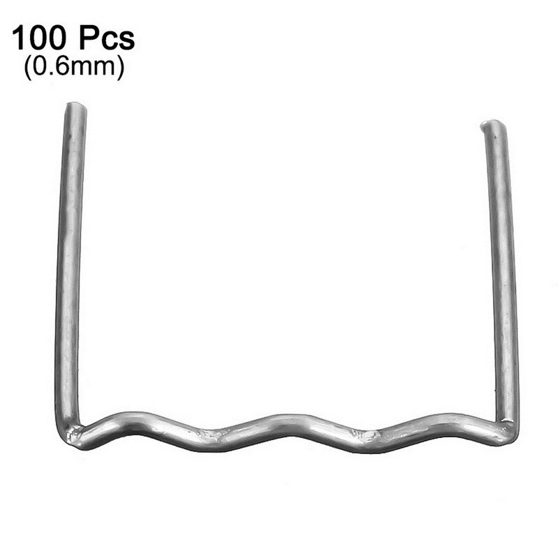 100/500Pcs Nietmachine Plastic Reparatie Standaard Pre Cut Wave Nietjes Bumper Carrosserie Reparaties 0.8Mm Wave Nietjes rvs: F 0.6mm 100pcs