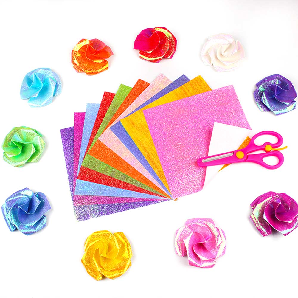 Sewing Supplies DIY Crafts DIY 10 Colors Handmade Glitter Paper Manual Embroidery Polyester