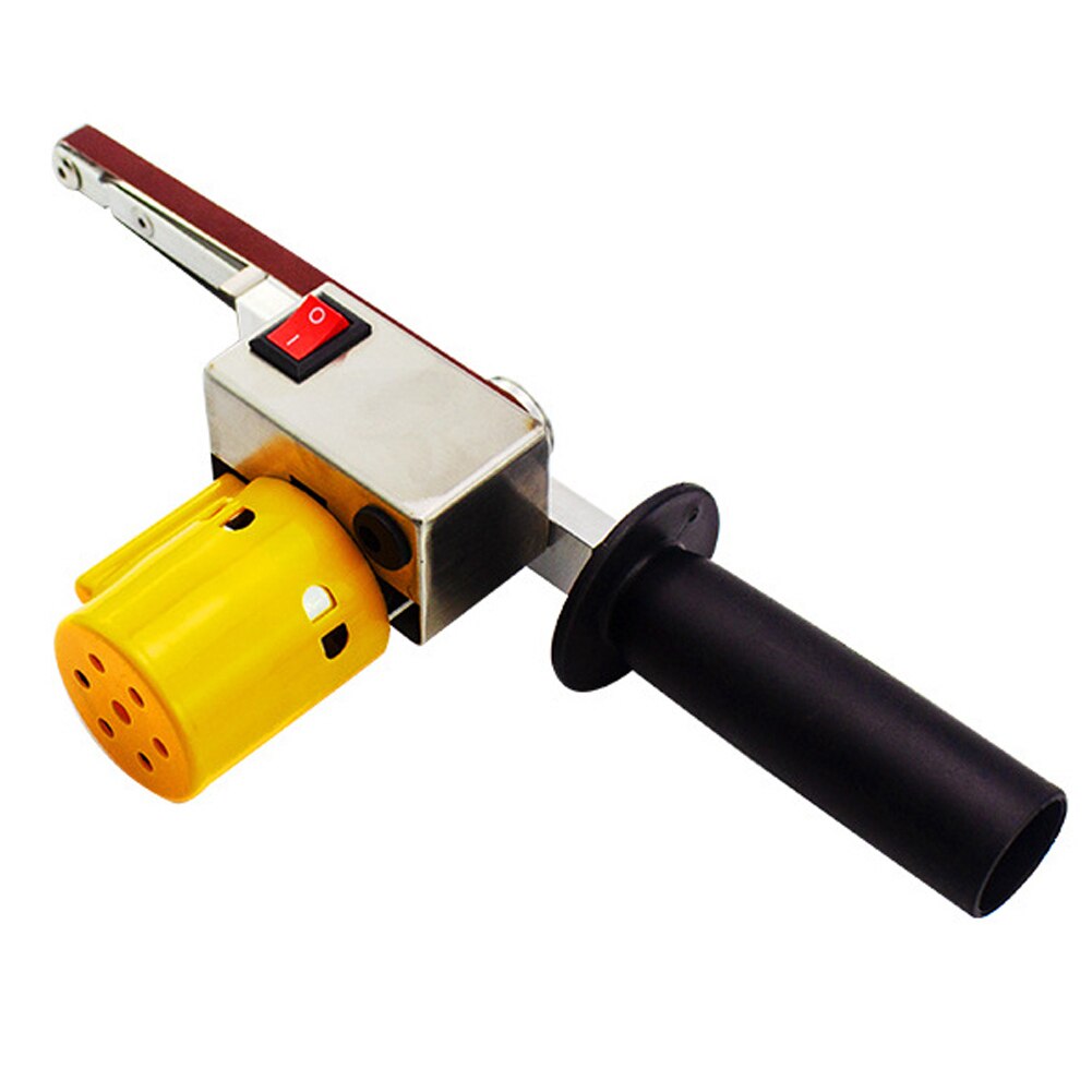 Håndholdt elektrisk båndslibemaskine mini-slibemaskine vinkelsliber med slibebælte til slibning af poleringsmikro poleringsmaskine: Default Title