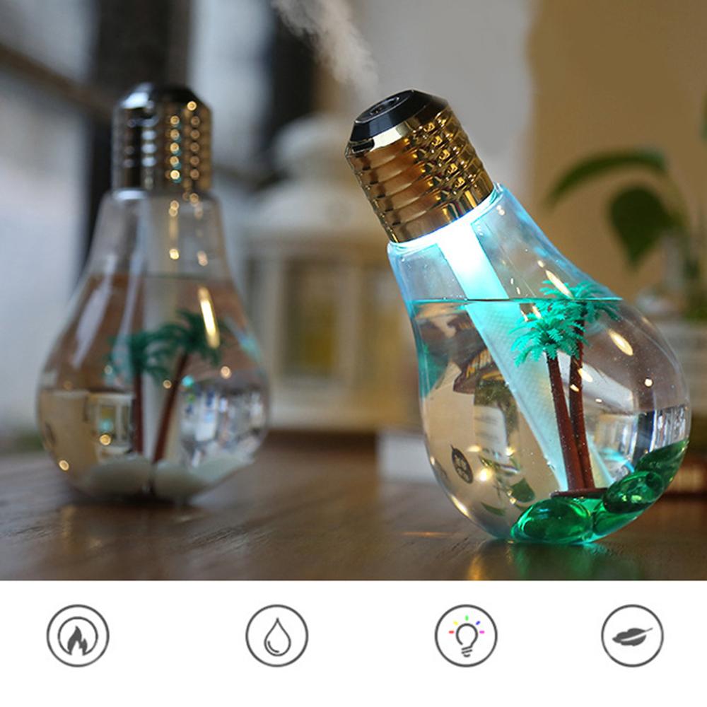 7 Colors Light 400ML Ultrasonic LED Humidifier USB Plant Tree Aroma Diffuser Difusores Humidifier Bulb Essential Oil Diffuser