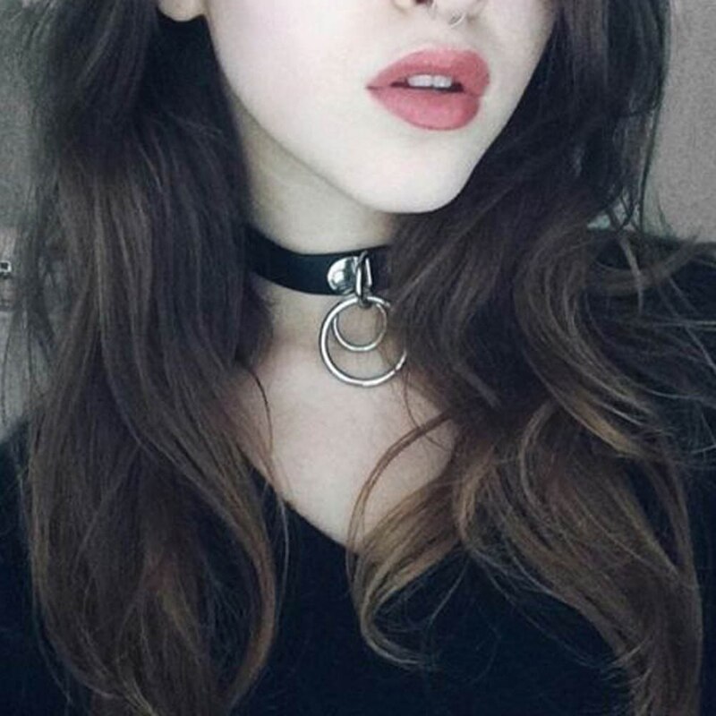 Gothic Punk Ketting Harajuku Multi Kleur Hart Met Lock Hanger Pu Lederen Choker Kraag Ketting Voor Vrouwen Meisjes Sieraden
