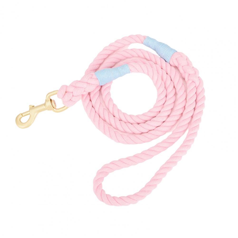 Pet Traction Rope Eco-friendly Dog Strap Woven Anti-scape Long-lasting Walking Dog Leash Rope: Light Pink
