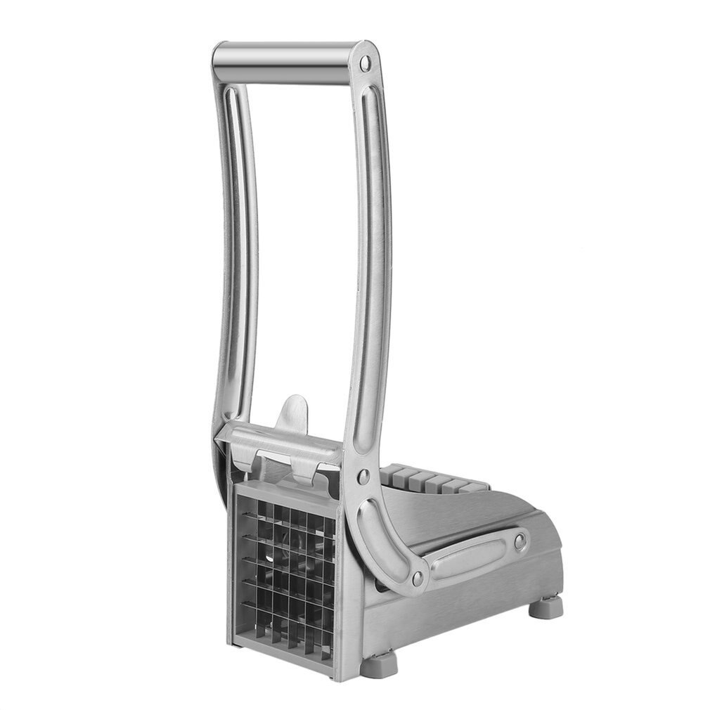 Rostfritt stål manuell pommes frites skivare potatis flishugg chip cutter maker potatis chips tillverkningsmaskin