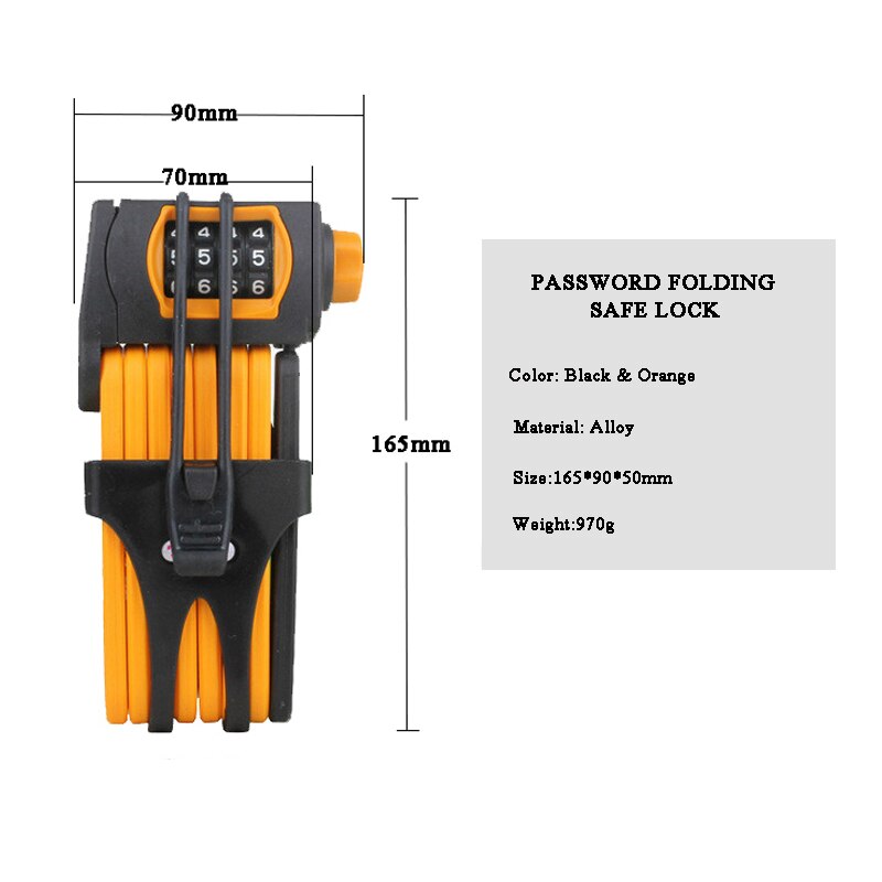Cijfercombinatie Wachtwoord Fietsslot Vouwfiets Slot Staal Veiligheidsslot Voor Fietsen Anti-Diefstal Beveiliging Fietsslot