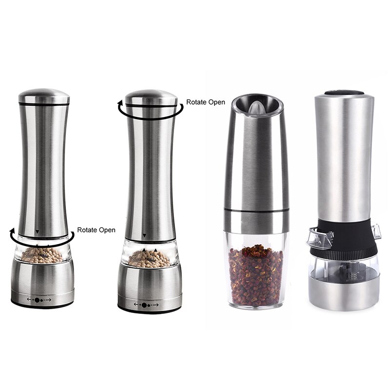 Roestvrijstalen peper zout kruiden handmatige molen grinder elektrische shakers keukenaccessoires voor restaurant hotel thuis keuken