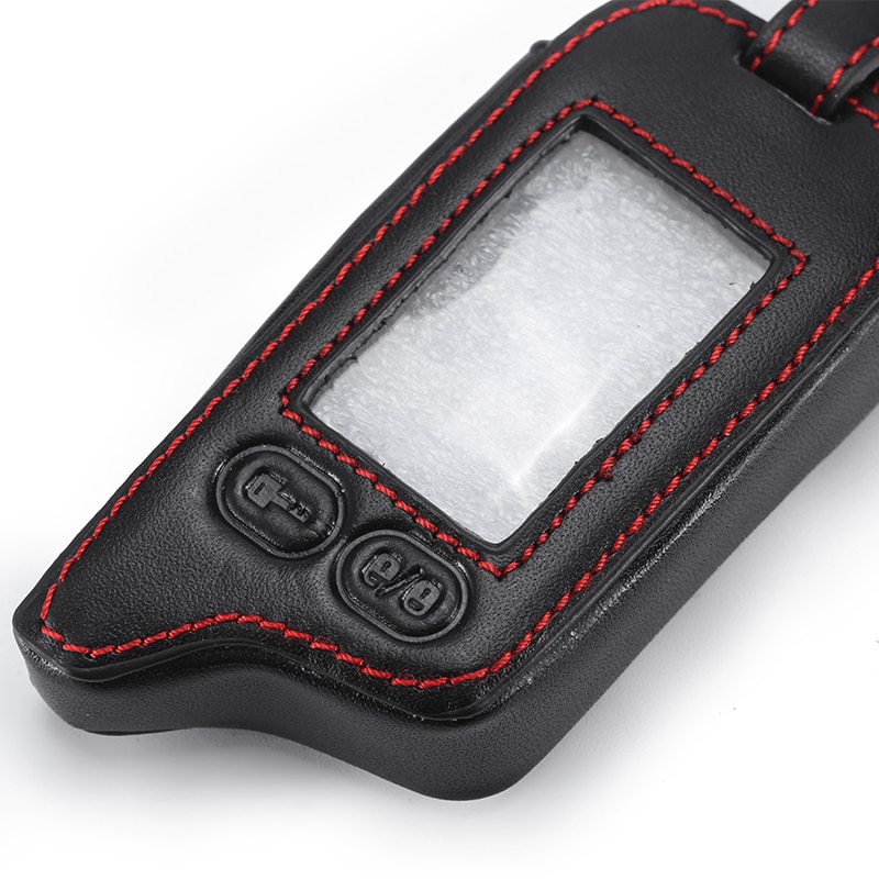 Tomahawk TZ9010 Afstandsbediening Twee Weg Auto Alarm Leather Case Cover Sleutelhanger Voor Tomahawk TZ9010 TZ9030 Lcd Remote