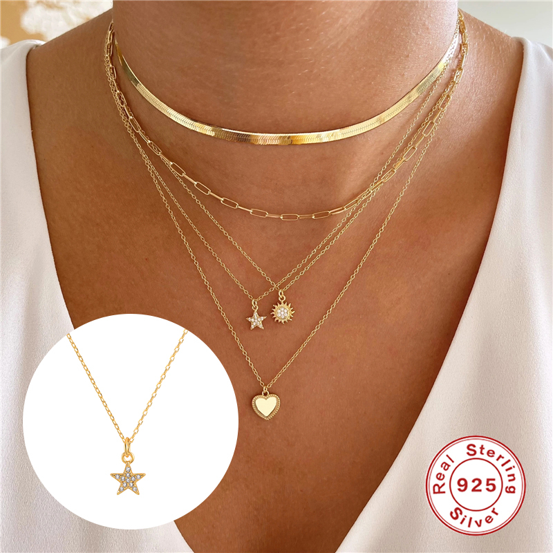 Inmaker 925 Sterling Zilveren Choker Kettingen Voor Vrouwen Eenvoudige 2.0Mm Kralen Sleutelbeen Ketting Kettingen Fine Sieraden Joyero Kraag W5