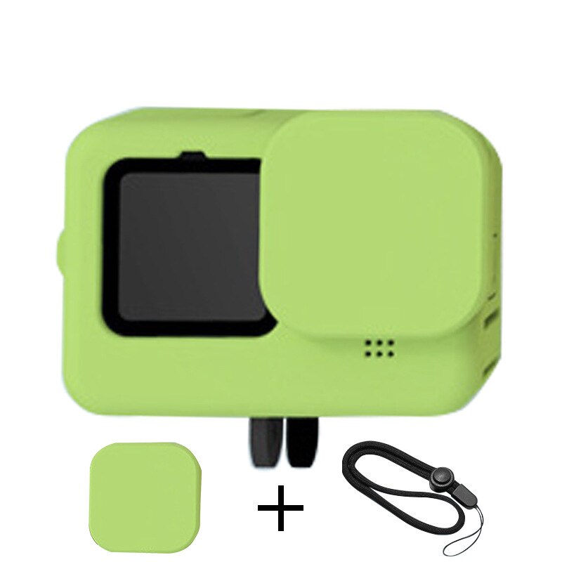 Per gopro hero 9 10 accessori neri custodia protettiva custodia morbida in gomma custodia protettiva in Silicone per go pro 9 10 nuovo accessorio: Green Color