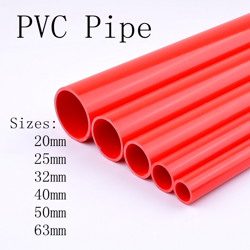 Out diamter 20-63mm Gules PVC Pipe Length 50cm Agriculture Garden Irrigation Aquarium Fish Tank Water Tube Plumbing Pipe Fitting