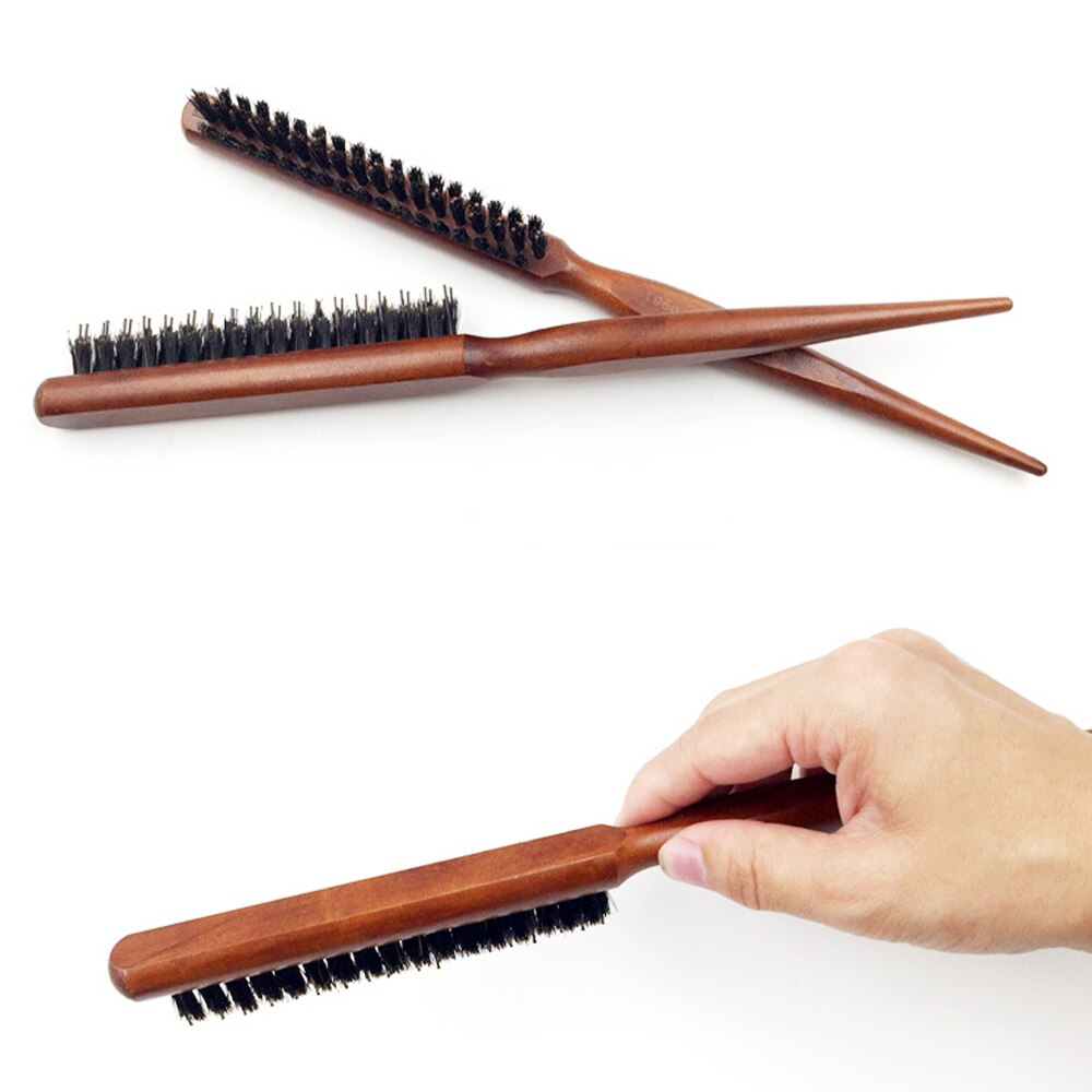 Salão de beleza profissional provocando escovas de cabelo para trás madeira linha fina pente extensão hairbrush hairdressing ferramentas estilo diy kit 1 pçs