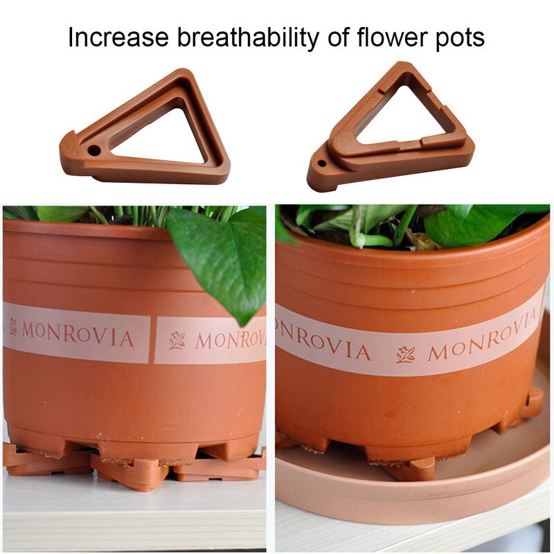 12 Pcs/Pack Garden Plant Ventilated Flower Pot Feet Stand Invisible Risers Toes Lifters Bonsai Display Support Indoor Outdoor