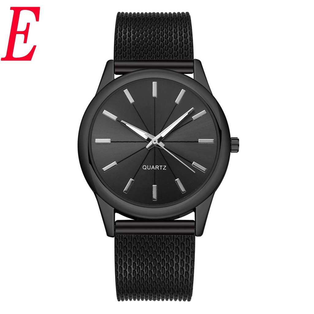 minimalistisch Männer der Ultra Dünne Uhren Einfache Männer Geschäft Edelstahl Gittergewebe Gürtel Quarzuhr Relogio Masculino: E