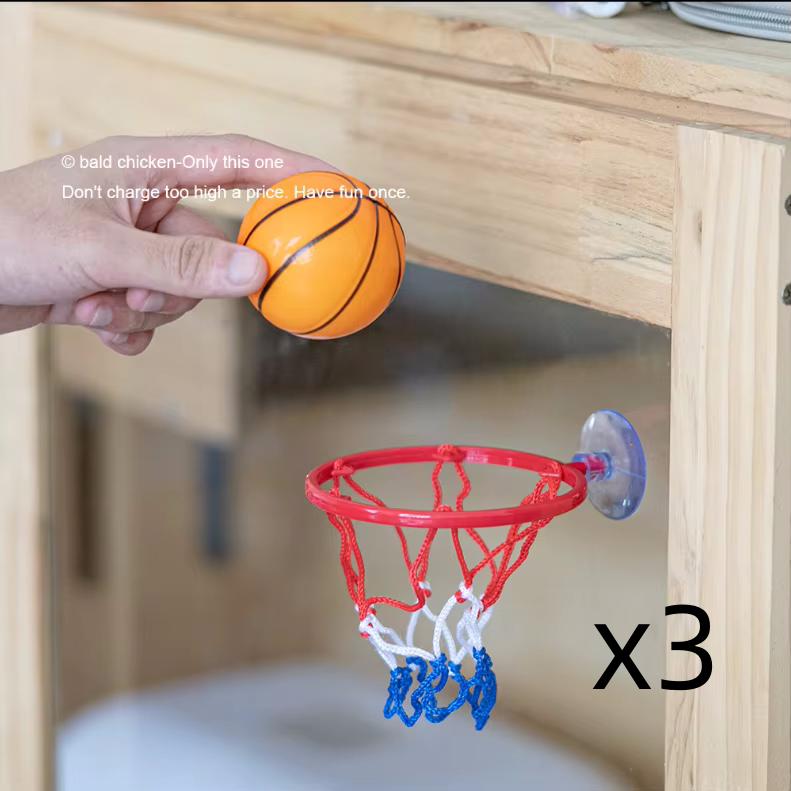 Mini Solid Rubber Elastic Ball Small Basketball Set Wrist Coordination Training Indoor Shooting Table Game Fun Toy for Kids