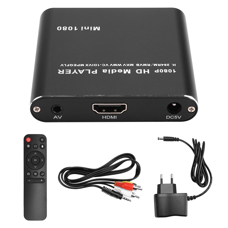 CABE-2X MKV H.264 HDD Multimedia Player Full HD 1080P USB Media Player With SD Media TV Box Support RMVB WMV HDD EU PLUG
