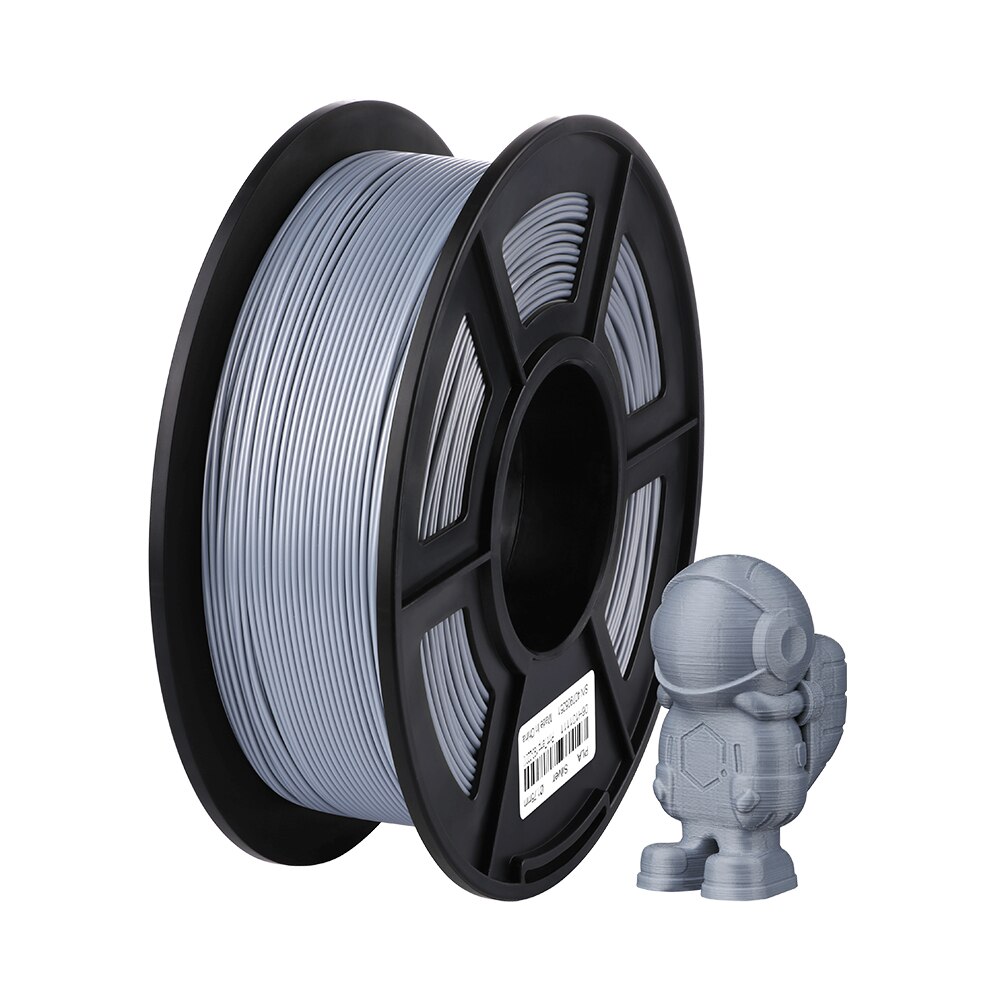 ANCUBIC 3D Drucker Filament PLA 1,75mm Kunststoff Für Chiron mega 1KG 6 Farben Optional Gummi Verbrauchs Material für ender 3 Profi: Silber--1KG