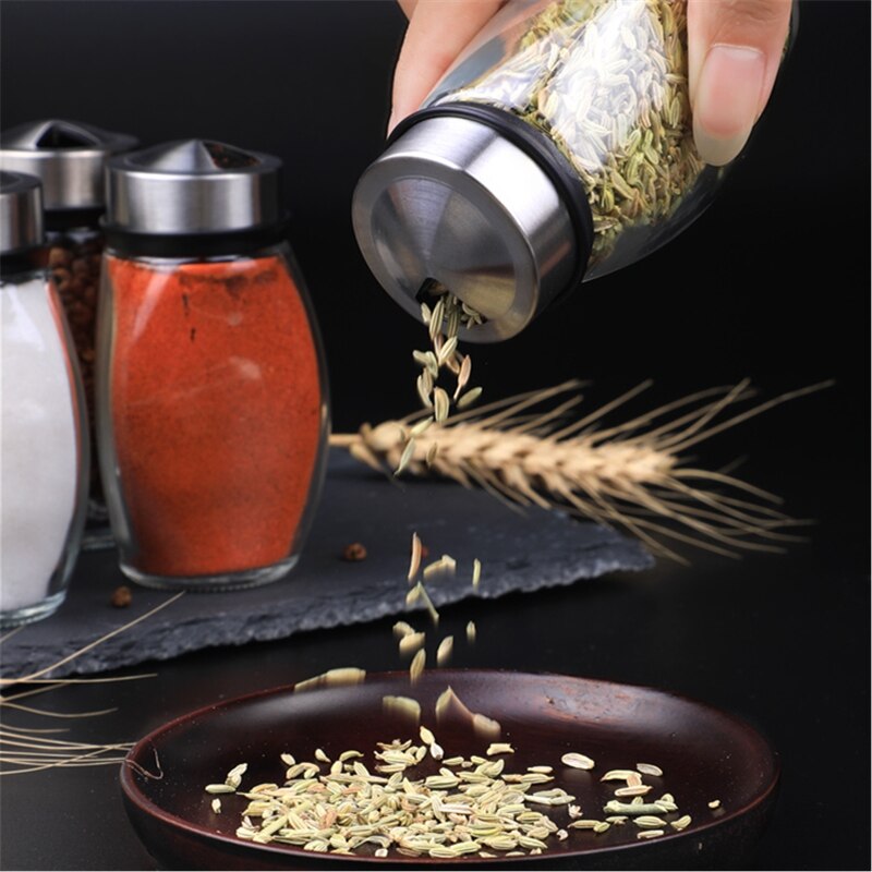 6 Jar Revolving Spice Rack Organizer Caddy Rotating Holder Spice Storage for Seasoning Salt Sugar Pepper Shakers Jar Oil Bottle