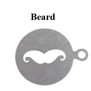 YuryFvna Stainless Steel Coffee Latte Cappuccino Barista Art Stencils Cake Duster Templates Coffee Tools Accessories: Beard