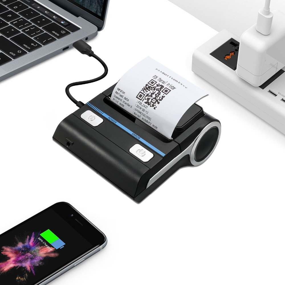 Milestone 80Mm Draagbare Thermische Printers Met Case Verstrekt Mobiele Usb Bluetooth Printer MHT-P8001 Voor Drogisterij Pos Printer