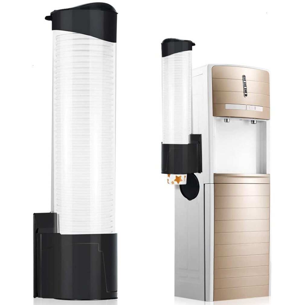 Wall-mounted Disposable Paper Cup Dispenser Automatic Cup Remover Dustproof Cup Holder Storage Rack For Home Restuarant Office