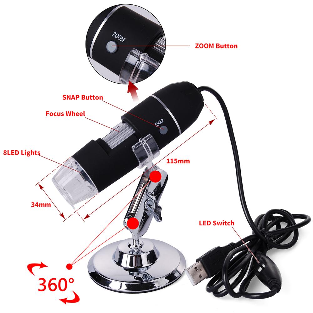 SANHOOII 1000X 8 LED USB Digital Mikroskop Endoskop Kamera Microscopio für praktisch Reparatur Haar Haut Druck Inspektion