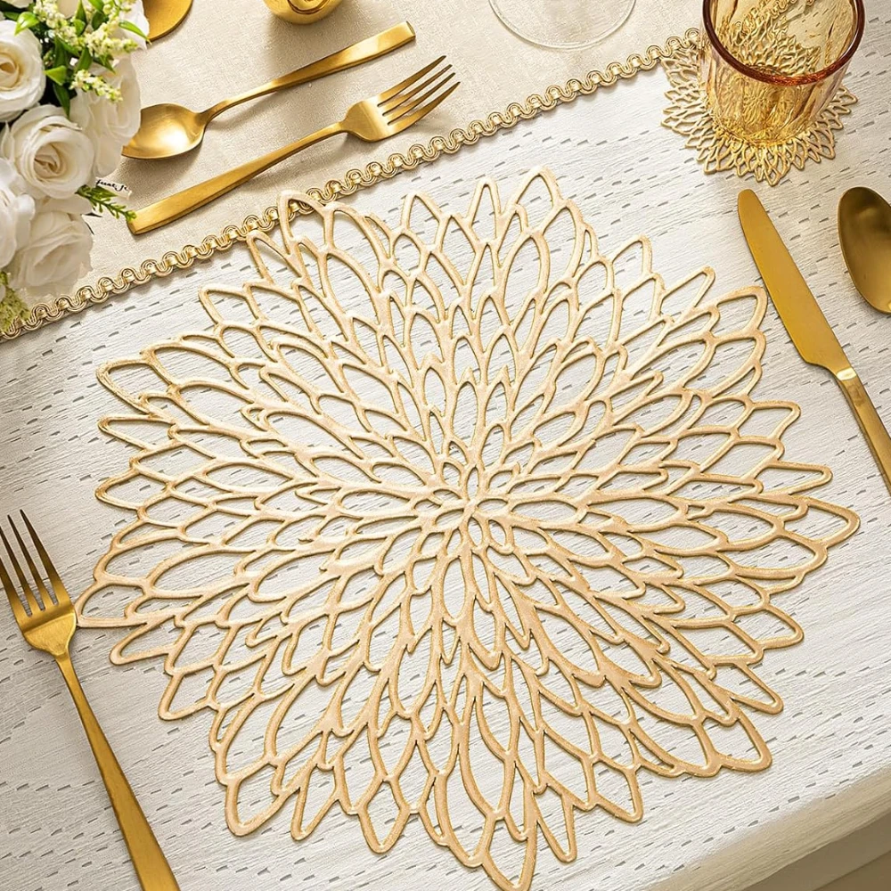 Set van 6 ronde placemats placemats afveegbare vinyl placemats keuken diner kerst Thanksgiving boerderij bruiloft