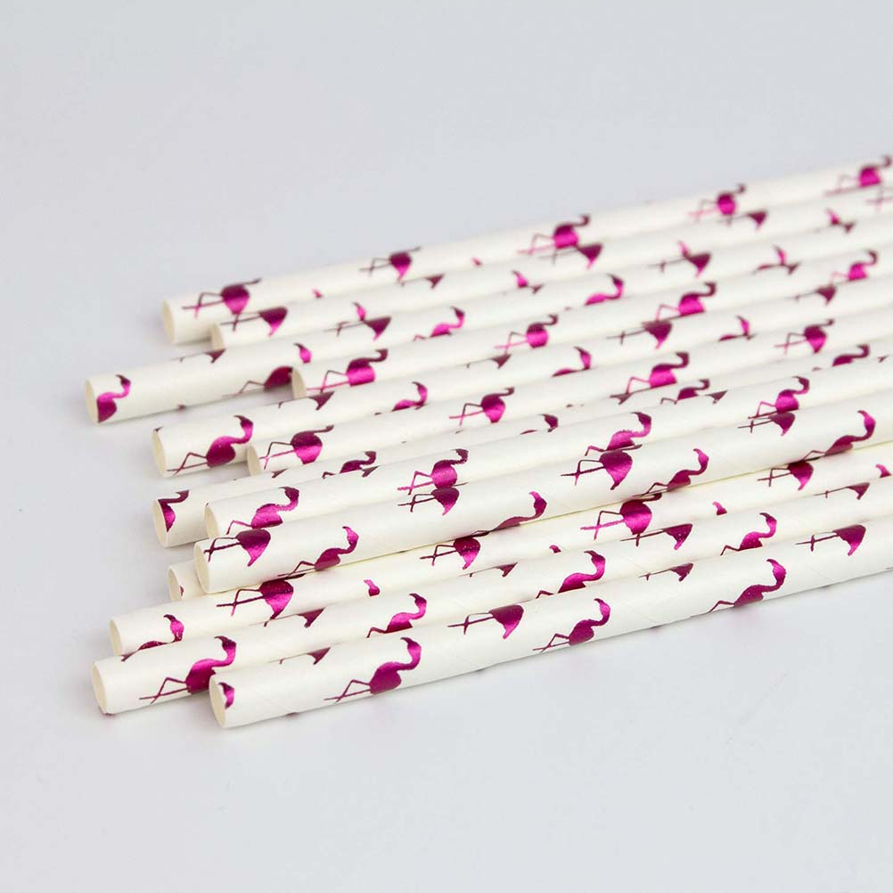 100 stuks papieren rietjes, afbreekbare fruitpatroon drinkpapier pipetten cocktail rietje drinkrietje feestdecoratie