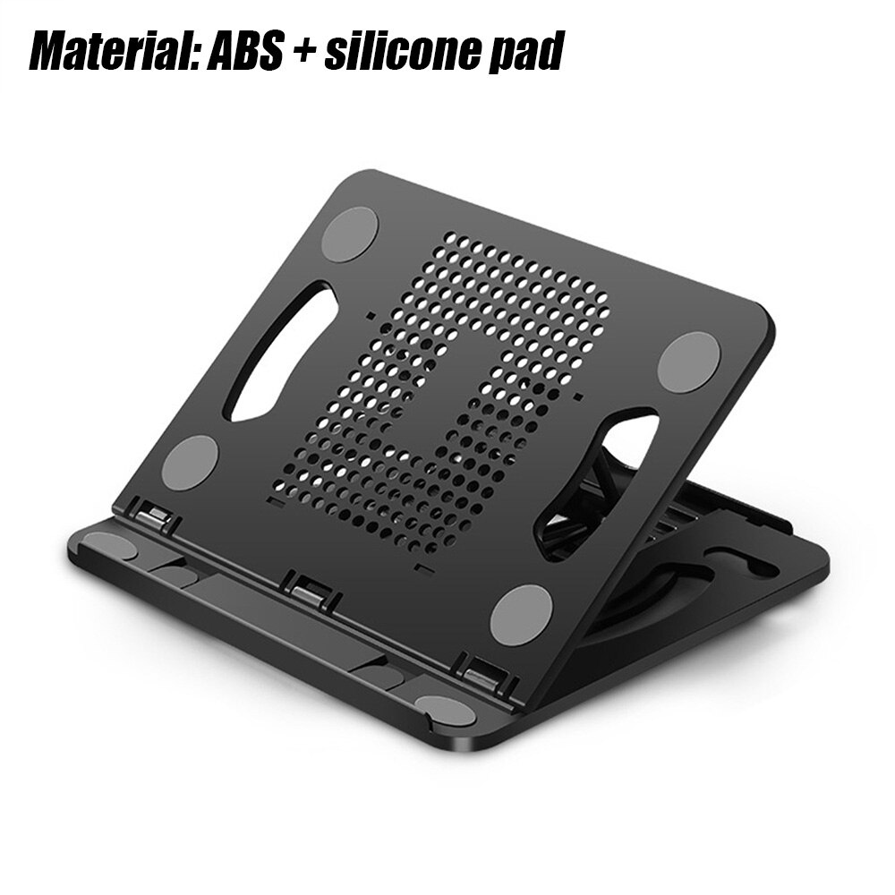Verstellbarer, faltbarer laptopständer, universeller tragbarer desktop-notebook-halter, rutschfeste tablet-halterung, zubehör für macbooks: Schwarz