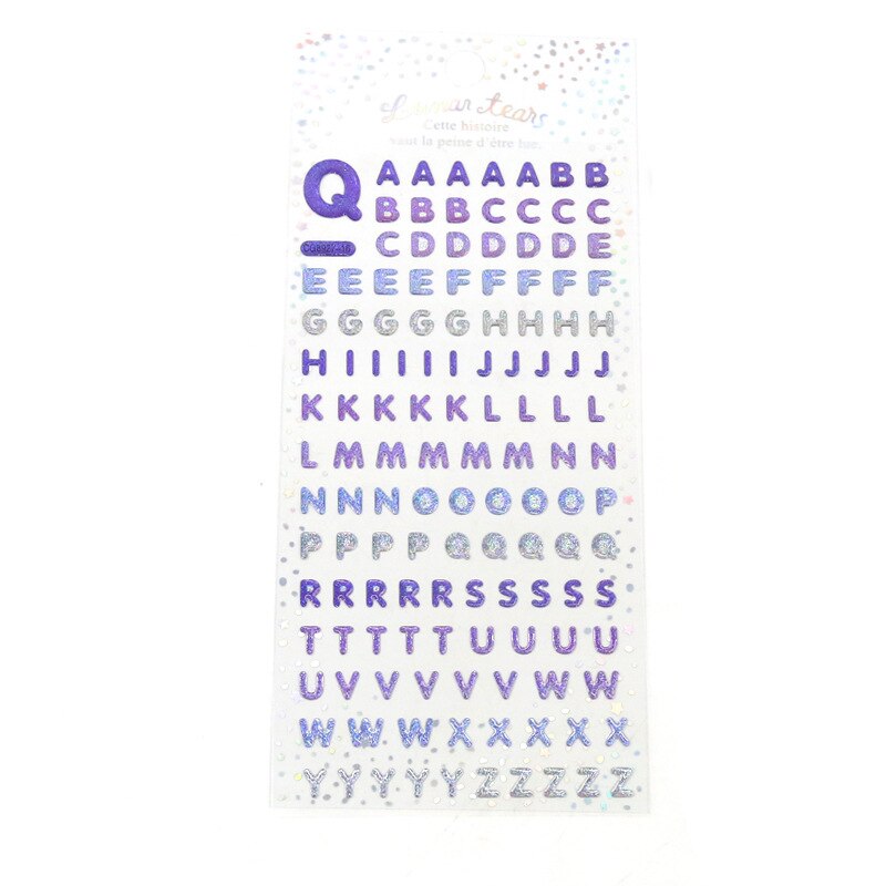 Kristall drei-dimensional kleber transparent aufkleber Blitz-nette Digital Englisch frische Hand buch dekoration aufkleber
