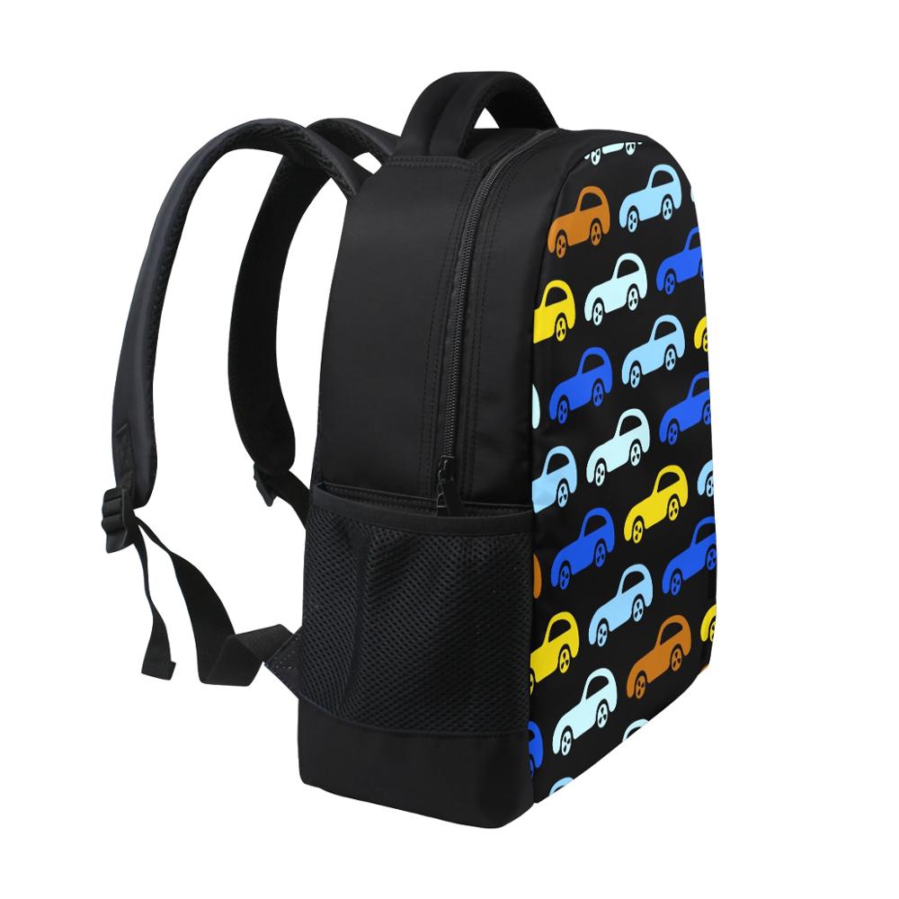 Cartoon car Print children's schoolbag black primary school backpack Kids School Bags For Girls Boys Kids Kindergarten Backpacks