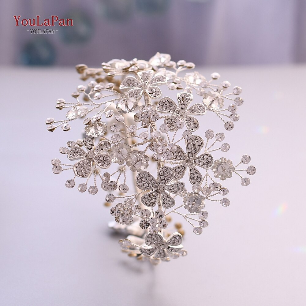 YouLaPan SH273 Princess Bridal Belt with Alloy Flower Rhinestone Applique Belts Women Belts with Diamonds Style Bridal Belt