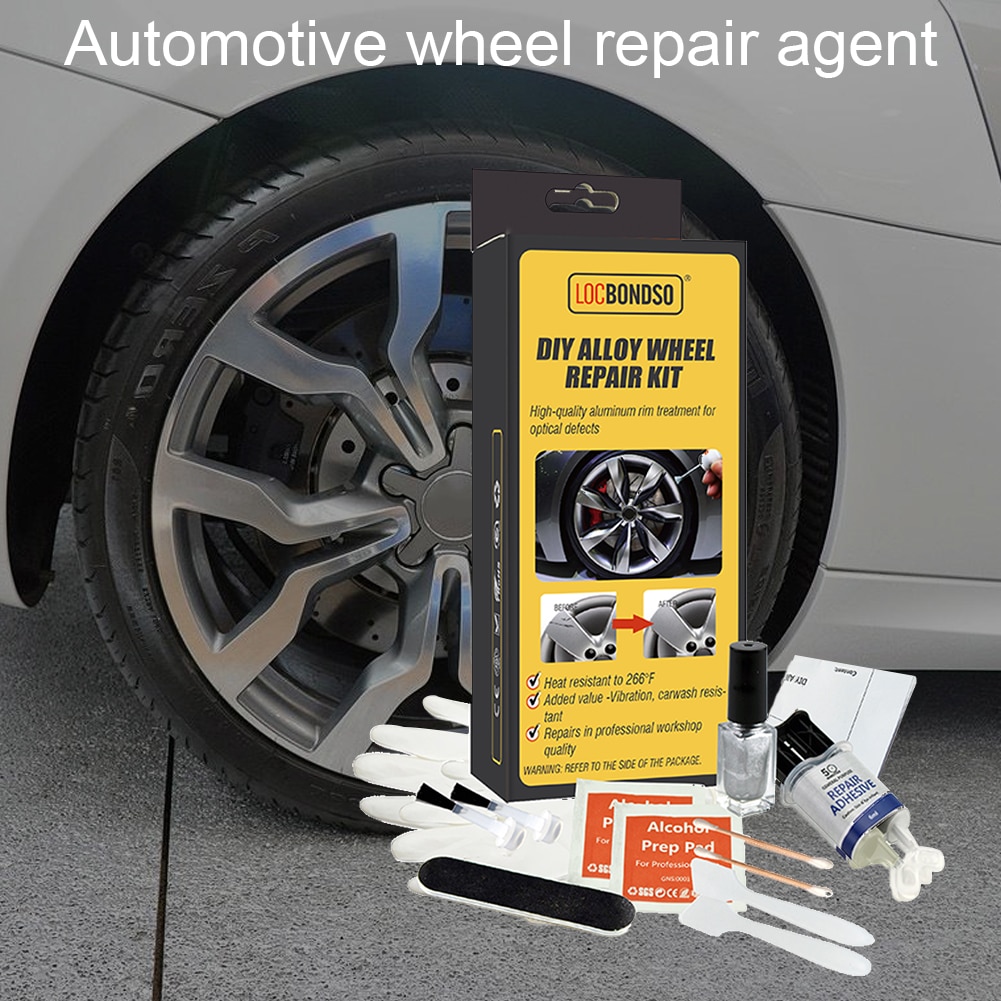 Aluminum Alloy Wheel Repair Glue Kit Washable High Temperature Resistant Wheel Scratch Repair Refurbishment Tool
