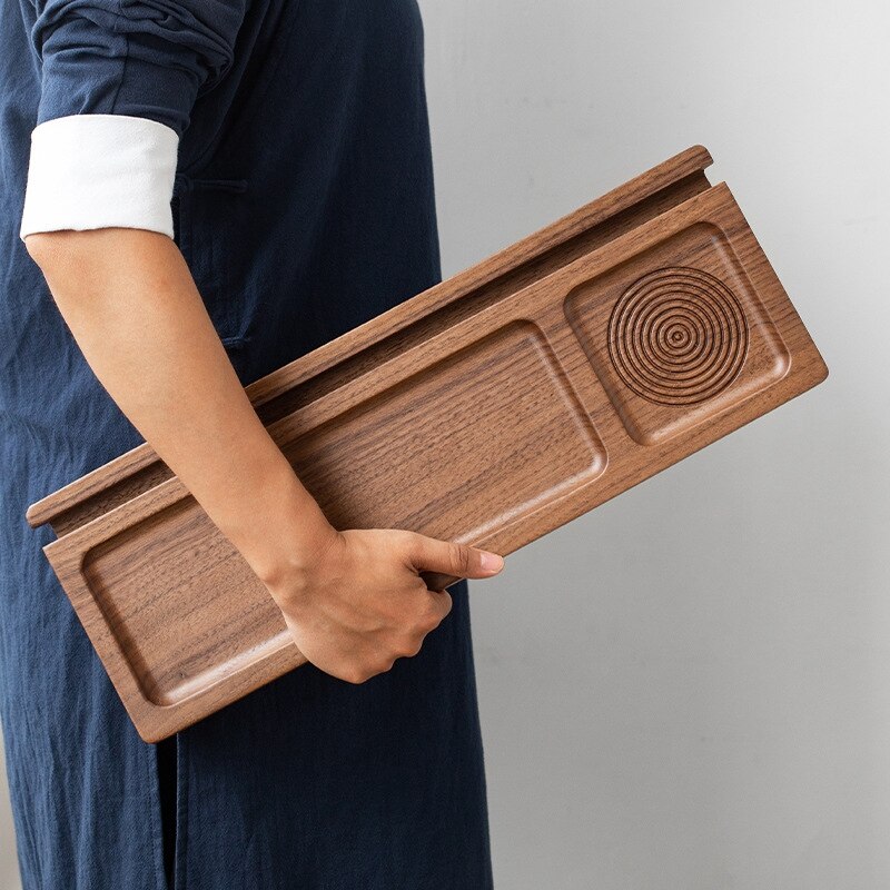 Japanese Style Simple Dry Brewing Tray Tea Set Tray Wooden Black Walnut Tray Tea Tray Household Small Tea Table