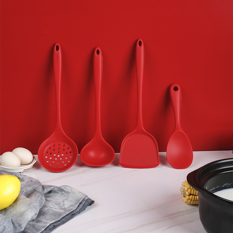 4 Stuks Siliconen Kookgerei Set Keukengerei Koken Sets Gadgets Gereedschap Pan Schop Lepel Spatel Anti-aanbak Keuken Koken Tool