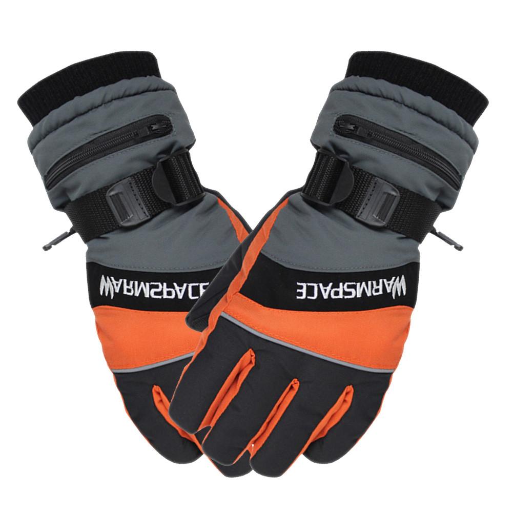 1 par vinter usb håndvarmer elektriske termiske handsker vandtætte opvarmede handsker batteridrevet til motorcykel skihandsker: Us plug msize orange