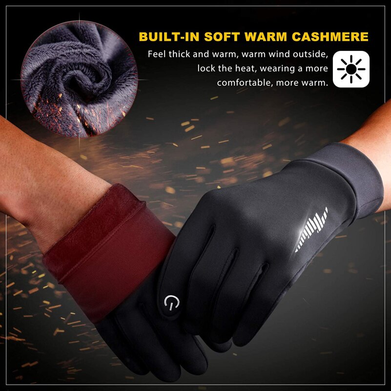 Guantes de invierno para hombre y mujer, manoplas cálidas para pantalla táctil, para correr, ciclismo, entrenamiento, bicicleta y fútbol