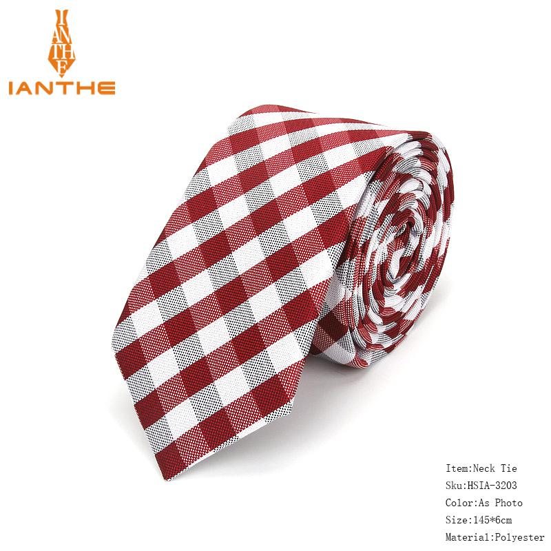 Mærke 6cm jacquard herre stribet slips til mænd slips herre hals slips til bryllup business plaid prikket slips: Ia3203