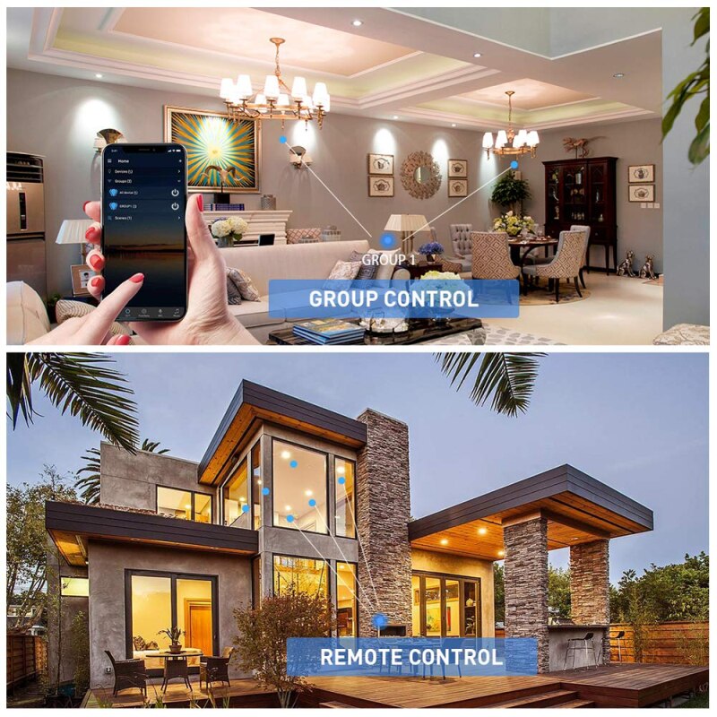 WiFi Light Bulb B22/E27 LED Smart Light Bulb Color Changing Lamp Siri Voice Control Google Assistant Equivalent AC 110V 220V