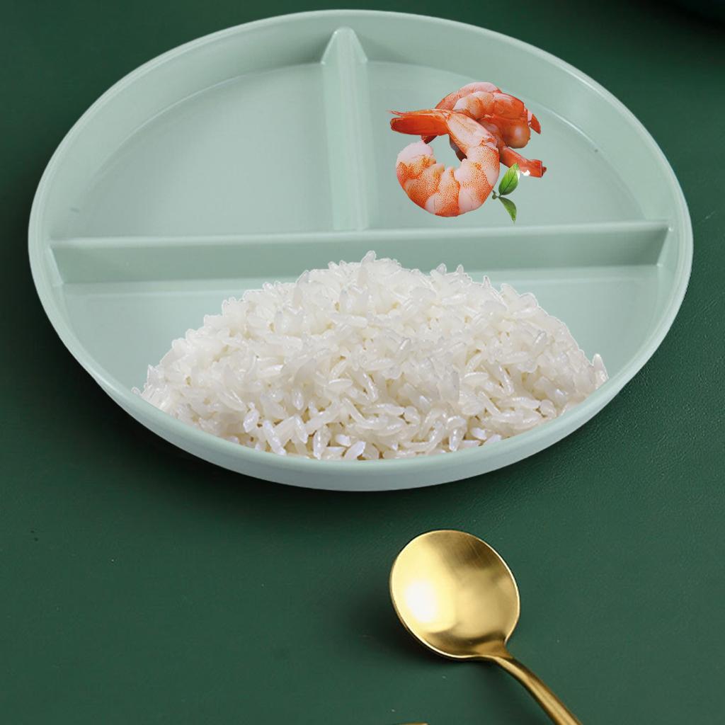Divided Plates, 3 Section Reusable Leakproof Tray Plates for Dinner Lunch Home Baby Kids