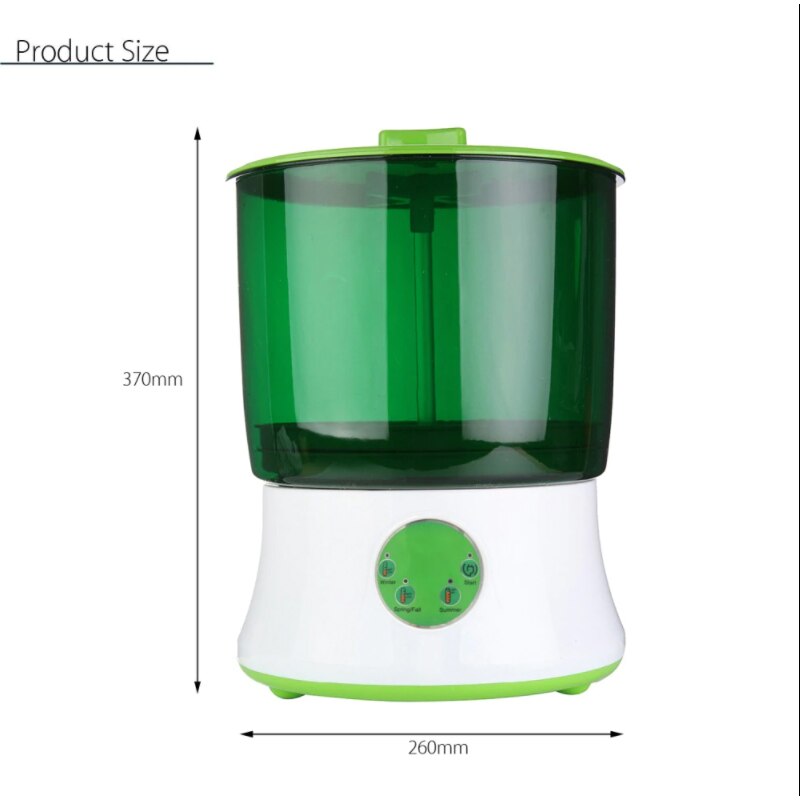 DIY Bean Sprout Maker Thermostat Green Vegetable Seedling Growth Bucket Automatic Bud Electric Sprouts Germinator Machine 110V: Button Standard