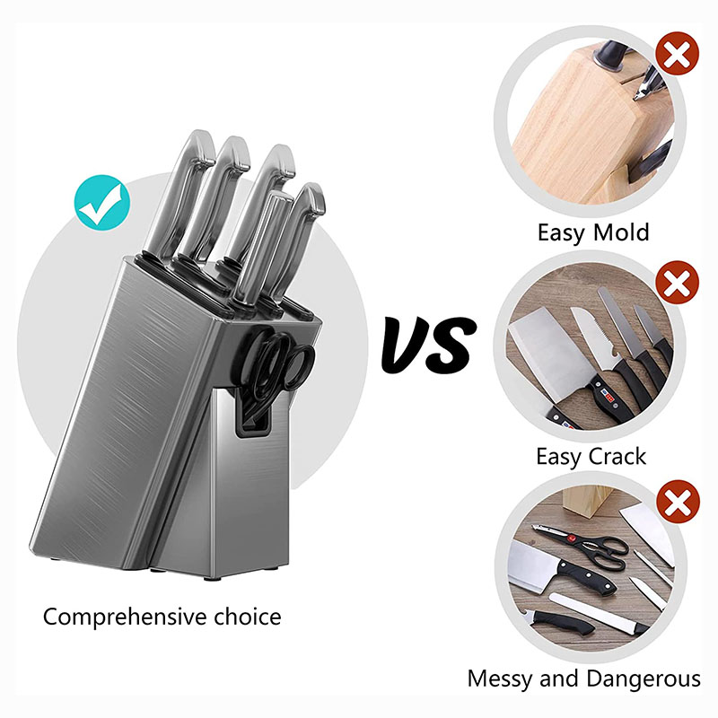 Universal Knife Organizer Stainless Steel Anti-rust Knife Utensil Holder Durable Knife Block for Kitchen Storage for Cutlery