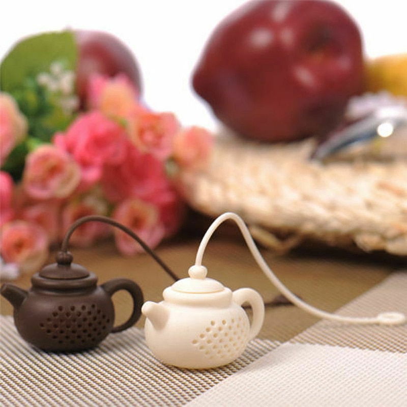 Tea Pot Shape Silicone Tea Maker Silica Gel Filter Tea Set Silica Gel Tea Hold 2 Styles