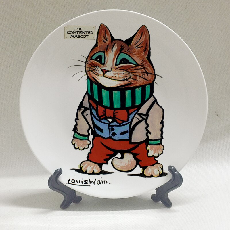 Louis Wain anthropomorphic cats Kaleidoscope Cats wall decorative hanging plate artistic ceramic craft background decoration