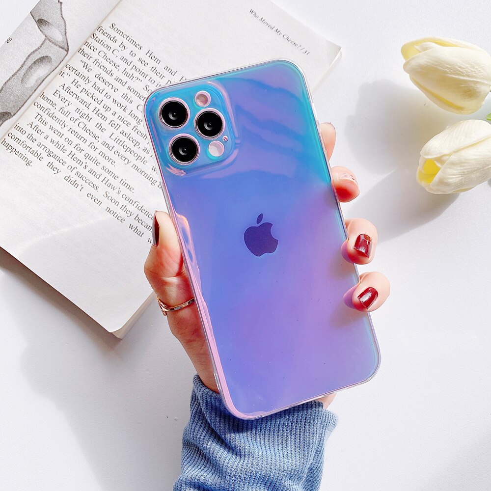 Custodia per telefono viola semplice per iPhone 12 Mini 11 Pro XS Max XR X 6 6S 7 8 Plus Cover in Silicone tinta unita per IPhone 12 Pro Max