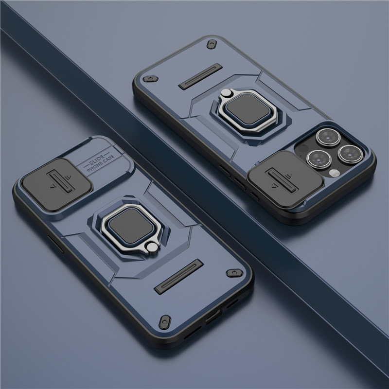 For iPhone 15 Pro Max Cover iPhone 13 14 15 Pro Max Case Lens Sliding Window Protector Armor Shockproof Holder Magnetic Bumper