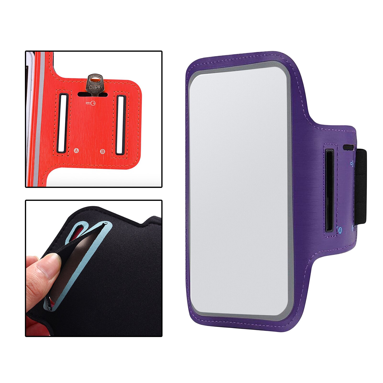 1pc Telefon Handgelenk Armband Übung Halter Container Bund Radfahren Workouts: purple