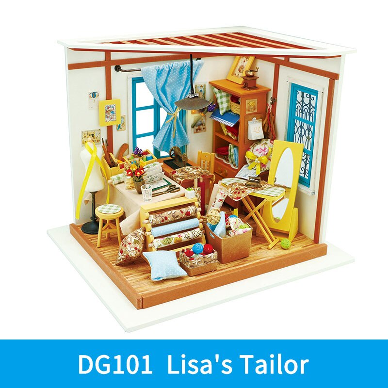 Robotime Diy Houten Miniatuur Dollhouse 1:24 Handgemaakte Poppenhuis Model Building Kits Speelgoed Voor Kinderen Volwassen: DG101