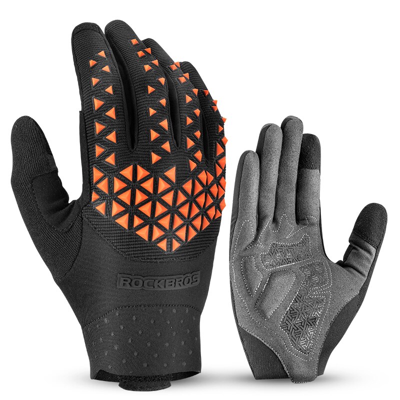 ROCKBROS-guantes de ciclismo para hombre y mujer, manoplas cómodas de dedo largo para bicicleta de carretera o de montaña, accesorios para ciclismo: S275OR / XL