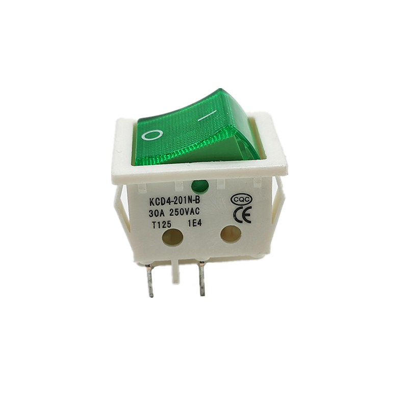 Kcd 4-201n- b elektrisk sveisemaskin strømbryter med rødt lys 30a 250 vac elektrisk stekeovnsvarmebryter 4/6 pinner 2 posisjoner: Elfenben