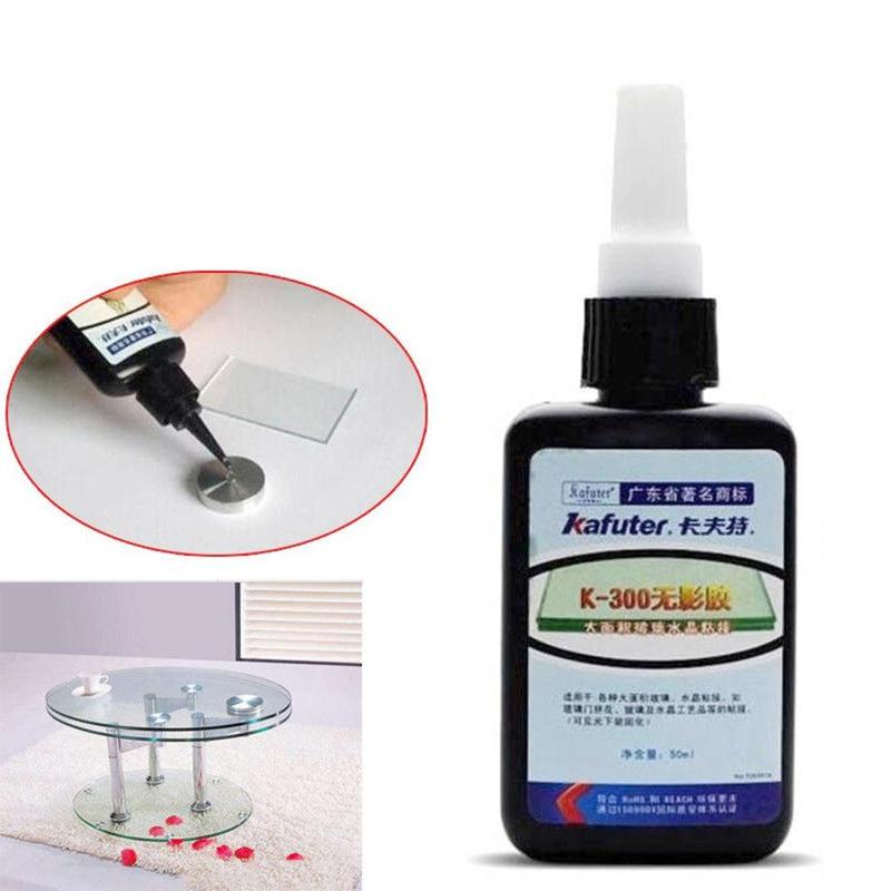 50ml/Bottle K-300 UV Liquid Glue Cure Adhesive Transparent Crystal Glass Bonding Repair